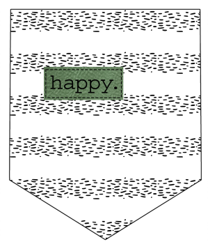 Taschen Patch - Kritzel Streifen - "HAPPY (Grün)"